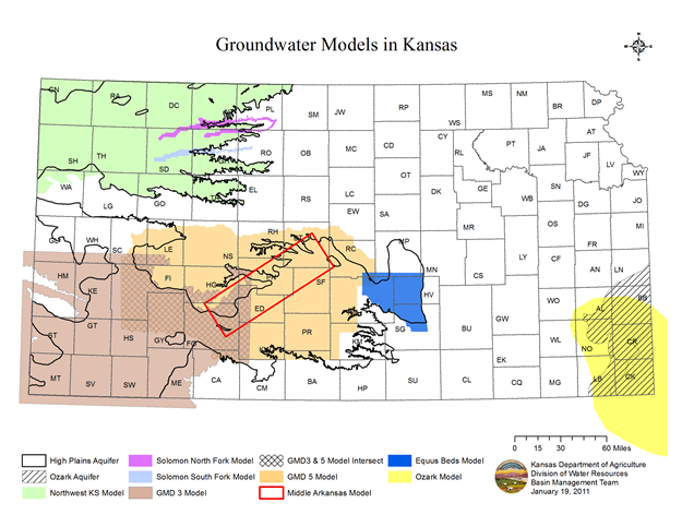 Groundwater Model Areas in Kansas