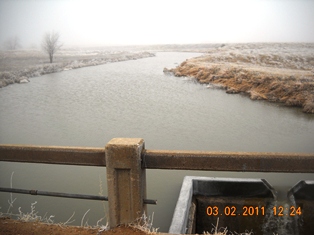 The v-notch weir above HorseThief Reservoir allows operators to accurately measure small inflows which are important in determining releases from the reservoir to sustain downstream water uses.